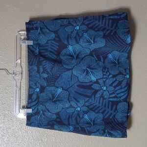 RipSkirt Hawaii Size Large Wrap Skirt Navy Blue Hibiscus Floral Design